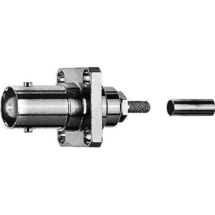Telegärtner - Koax-Steckverbinder BNC-Kabeleinbaubuchse 100023422 mit Flansch G7 − 5 Stück