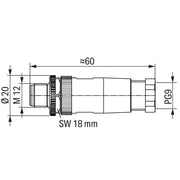WAGO - Zubehör/Ersatzteile für Steuerungen Konfekt. Steckverbinder 5p 756-9203/050-000 M12 St ax.A-kodiert − 1 Stück