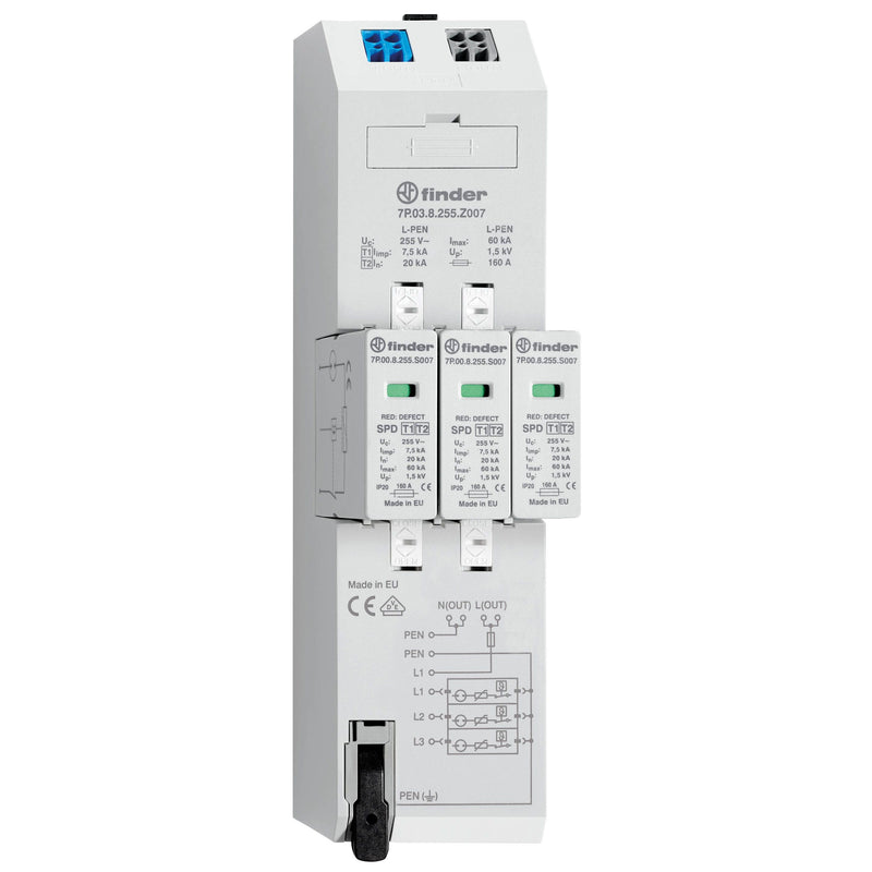 Finder - Blitzstromableiter für Energietechnik Kombiableiter 7P.03.8.255.Z007