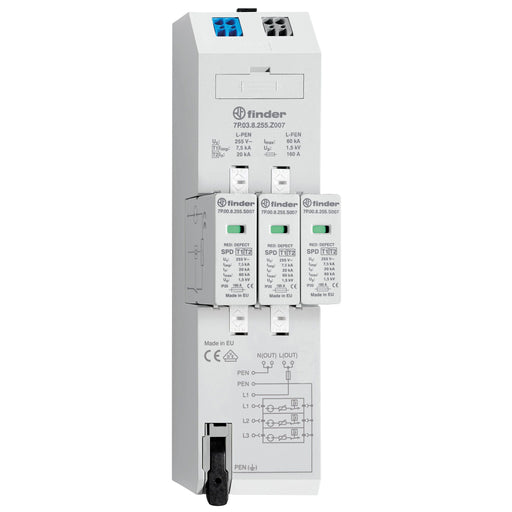Finder - Blitzstromableiter für Energietechnik Kombiableiter 7P.03.8.255.Z007
