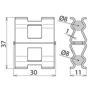 DEHN - Verbinder für Blitzschutz Bewehrungsklemme DC BK 8 RD8 STBLANK DEHNclip 8/8mm