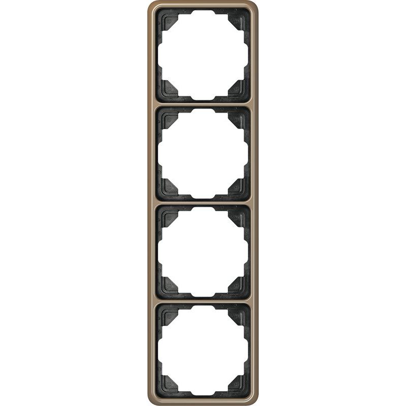 Jung - Abdeckrahmen Rahmen 4-fach gold brz CD 584 GB waage/senkrecht
