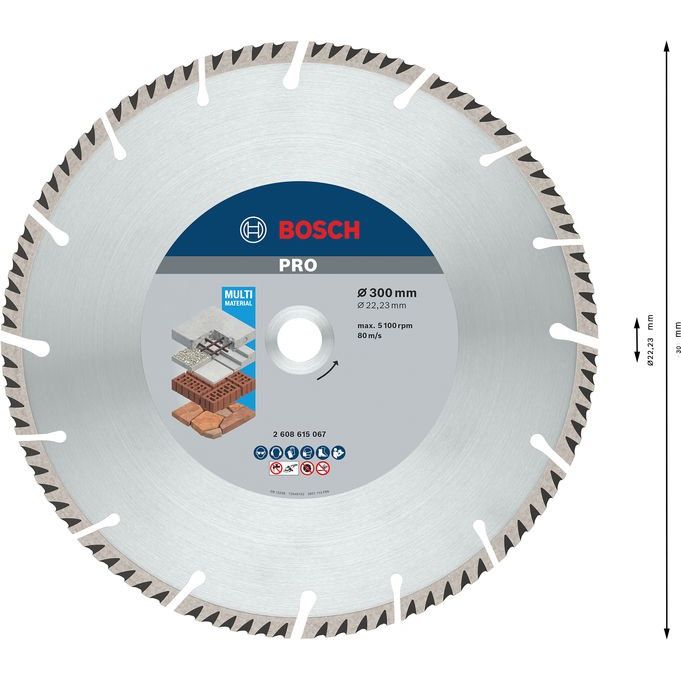 Bosch - Trenn-/Schleifscheibe PRO Multi Material 2608615067 Diamanttrennscheibe