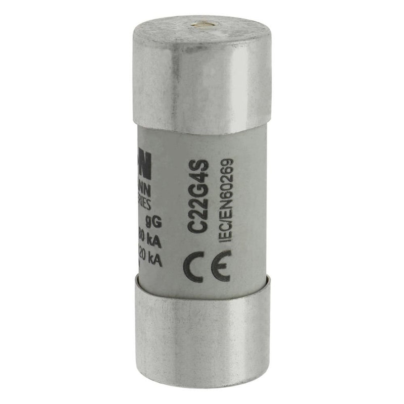 Eaton - Zylindrische Sicherung Sicherungseinsatz Nieders. CYL GG 22,#C22G4S 4A AC 690V 80kA − 10 Stück