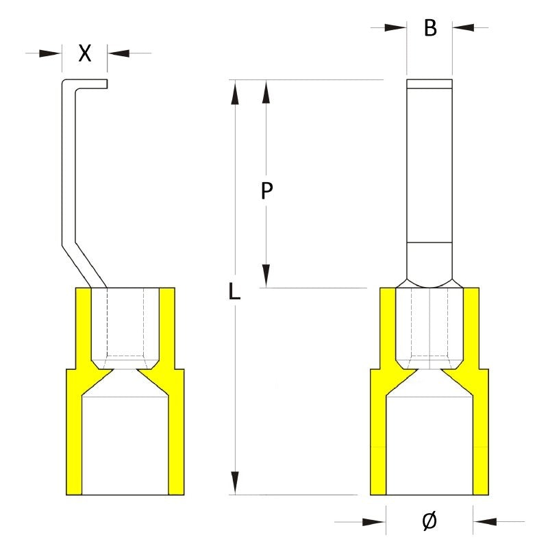 Weidmüller - Verbinder für Cu-Leiter zum Verpressen Kabelschuh HBT 6,0 - 4,6 GE max.: 6 mm² − 100 Stück