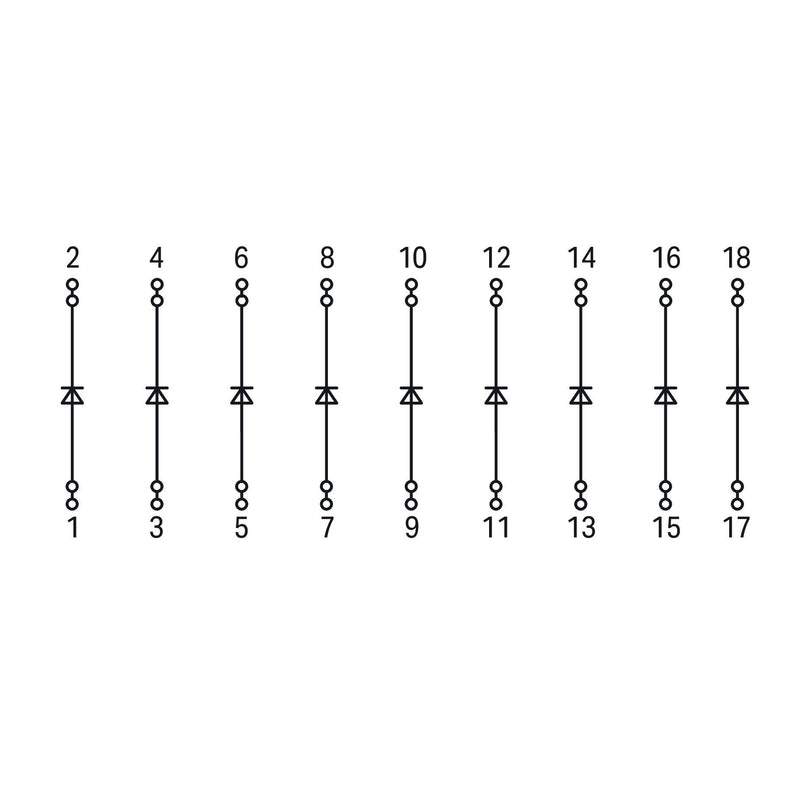 WAGO - Bauelement-Reihenklemme Diodengatter offen 289-105 9Dioden1N o.Montagep