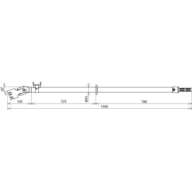 DEHN - Betätigungsstange Sicherungszange SZ HH W20 1500 abgewinkelt Un-36kV