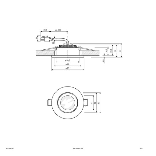 EVN Lichttechnik - Downlight/Strahler/Flutlicht LED-Deckeneinbauleuchte PC20091502 chr/mt 3000K 350mA IP20