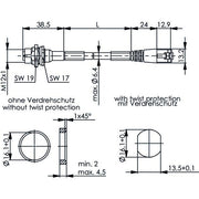 Telegärtner - Konfektionierte Leitung für steckbare Gebäudeinstallation STX M12x1-RJ45 VL X-kod. 100017393 Cat.6A-SFTP-A0200