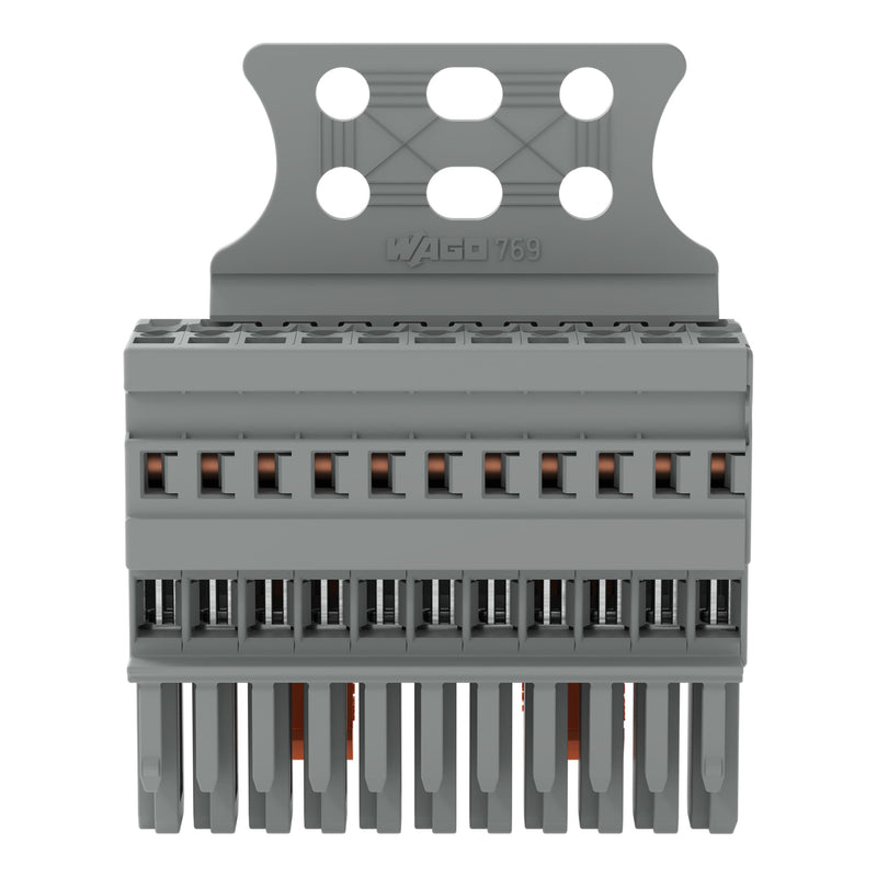 WAGO - Ein- und mehrpolige Klemmenleiste 1-Leiter-Federleiste 769-111/145-000 CAGECLAMP,4mm²,gr − 10 Stück