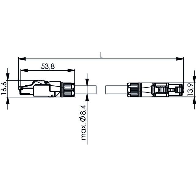 Telegärtner - Konfektionierte Leitung für steckbare Gebäudeinstallation STX RJ45 - RJ45 VL 100017326 Cat.6A(IEC)