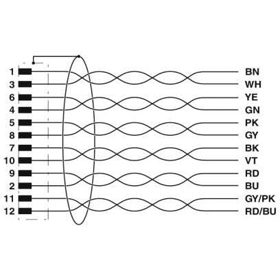 Phoenix Contact - Konfektioniertes Sensor-Aktor-Kabel Sensor-/Aktor-Kabel SAC-12P-MS #1402551 12-pol.RAL9005 3m