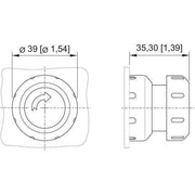 Stahl - Frontelement für Pilztaster Pilzsperrtaster 8602C3-010-S NOT AUS