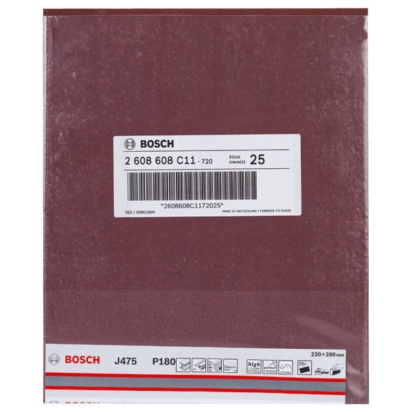 Bosch - Schleifpapier/Schleifvlies Schleifblatt Papier J475, 2608608C11 Best for Metal 230 x