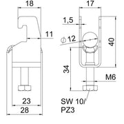 OBO Bettermann - Bügelschelle BS-U1-M-12 A2 8-12mm − 25 Stück