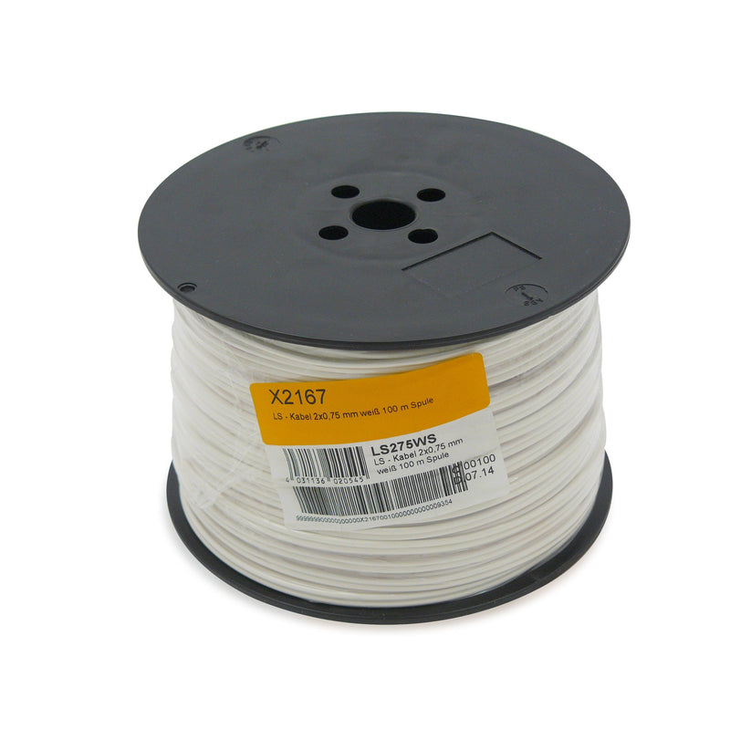 Televes - Lautsprecherleitung LS-Kabel 2x0,75 mm LS275WS 100m Spule,ws − 100 Meter