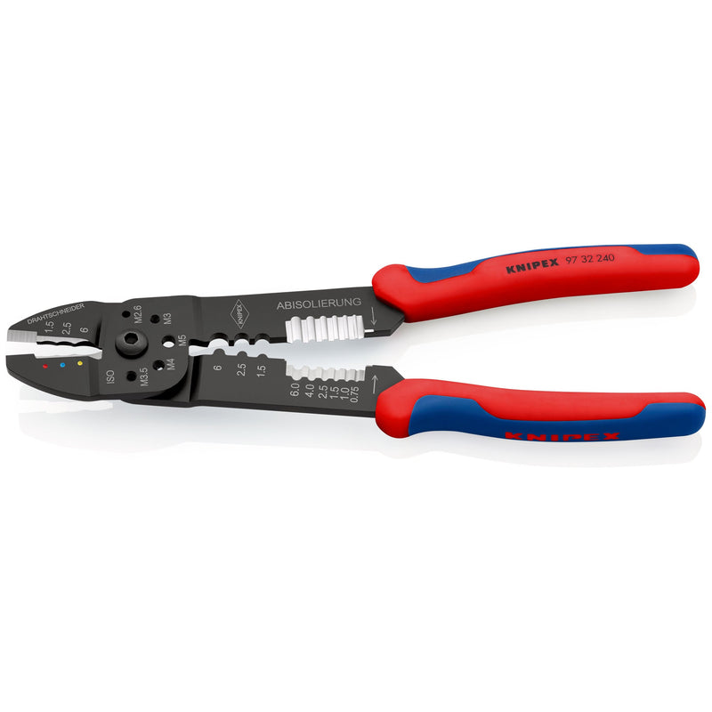 Knipex - Presswerkzeug Kabelschuhe/Verbinder, Aderendhülsen, Schirmanschluss Crimpzange 97 32 240 SB sw lack., 240mm