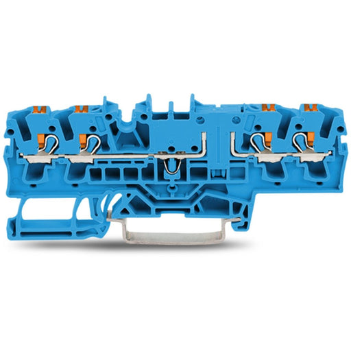 WAGO GmbH & Co. KG - Durchgangs-Reihenklemme 4-Leiter-Durchgangsklemme 2202-1804 Drücker,2,5 mm²,blau − 50 Stück
