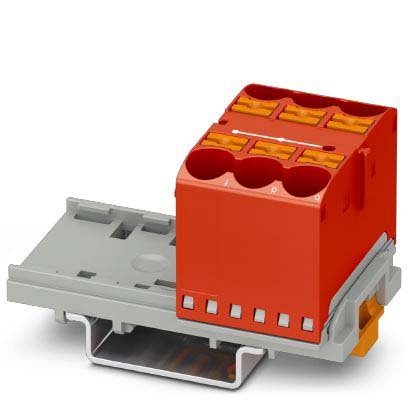 Phoenix Contact - Durchgangs-Reihenklemme Verteilerblock PTFIX 6X10/S-NS35 RD − 10 Stück