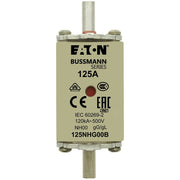 Eaton - Messersicherung Sicherungseinsatz Nieders. NH FUSE 12#125NHG00B 125A AC 500V 120kA − 3 Stück
