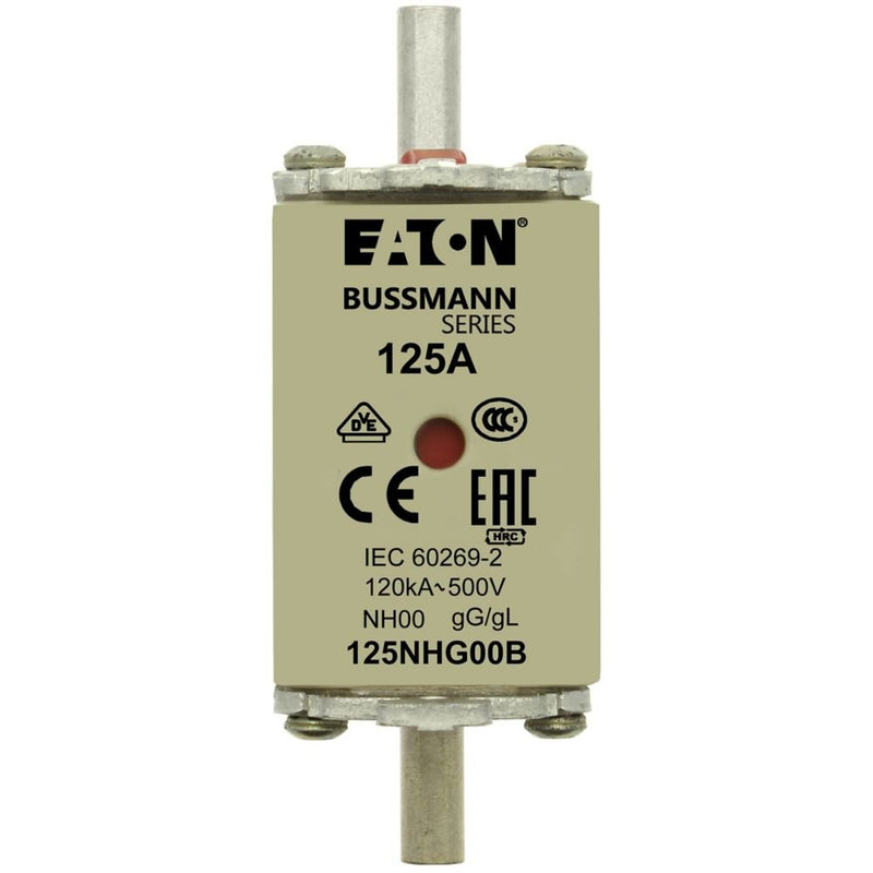 Eaton - Messersicherung Sicherungseinsatz Nieders. NH FUSE 12#125NHG00B 125A AC 500V 120kA − 3 Stück