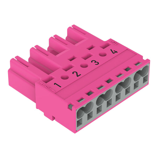 WAGO - Steckverbinder für steckbare Gebäudeinstallation Stecker 4-polig 770-294 Kod. B,pink − 50 Stück