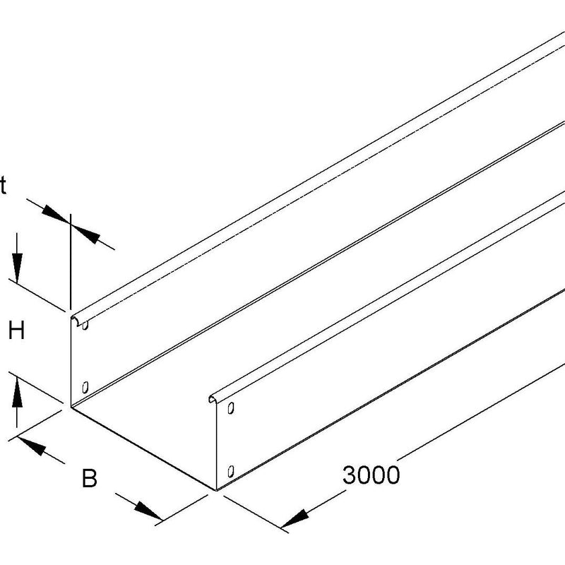 Niedax - Kabelrinne RLU 110.100 E3 − 3 Meter