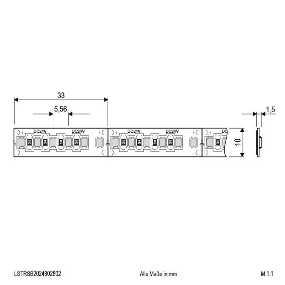 EVN Lichttechnik - Lichtschlauch/-band LED-Strip LSTRSB2024902802 5m 3000K 24V/DC IP20