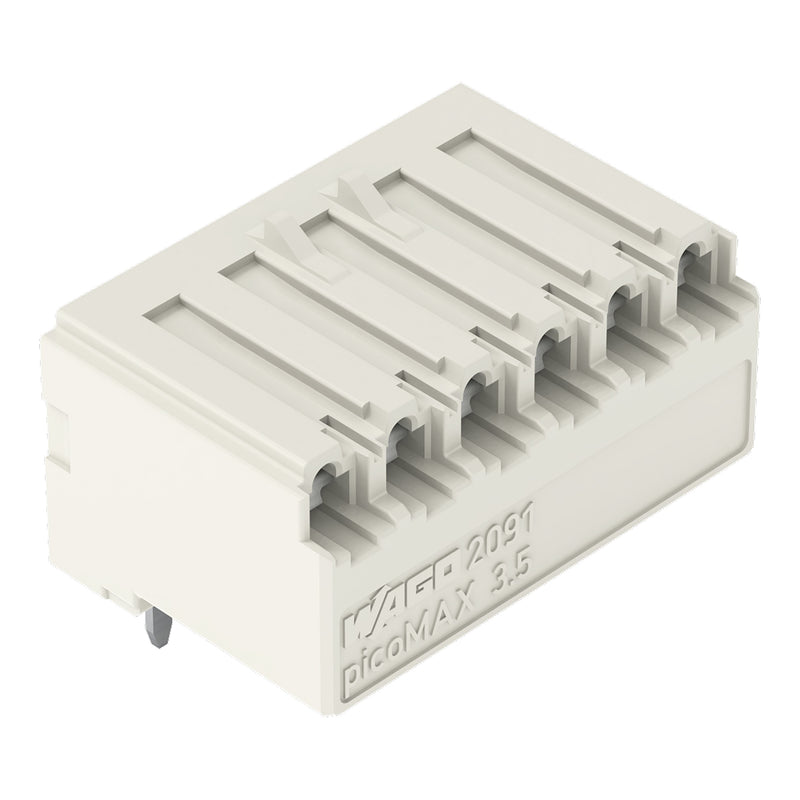WAGO - Leiterplattensteckverbinder THR-Federleiste abgewink. 2091-1326/200-000 3,5mm,lichtgrau − 100 Stück