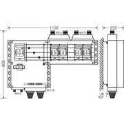 Hensel - Sicherungslasttrennschalter mit Gehäuse Mi-Hauptleitungsverteiler Mi HV 9154 S 4x3xNH00 125A 5-pol.