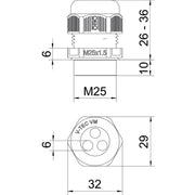 OBO Bettermann - Kabelverschraubung V-TEC VM25 3x6 M25, PA, lichtgrau − 25 Stück