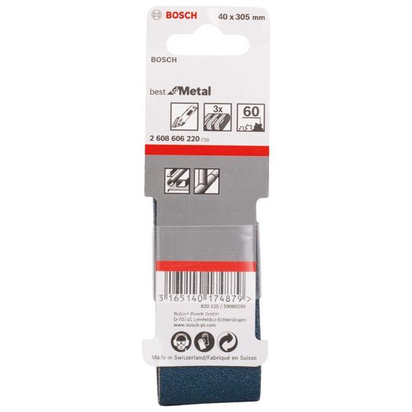 Bosch - Schleifpapier/Schleifvlies Schleifband-Set X450, 2608606220 Expert for Metal