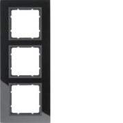 Berker - Abdeckrahmen Glasrahmen 10136616 schwarz 3fach