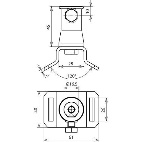 DEHN - Zubehör/Ersatzteile für Erdung und Blitzschutz Bügel f.Spannbänder AS SPB25 BB16 V2A B25mm NIRO