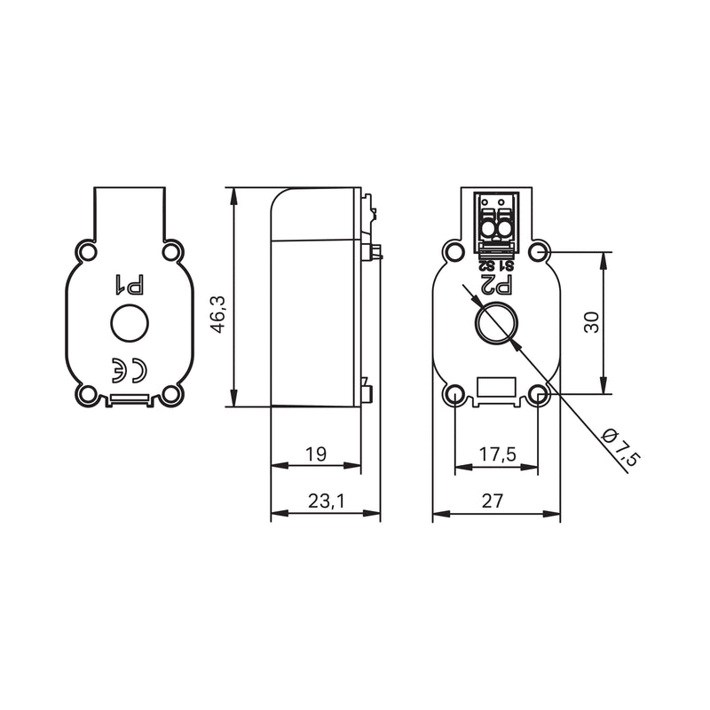 WAGO - Stromwandler Aufsteck-Stromwandler 855-2701/035-001 35A/1A