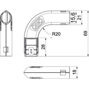OBO Bettermann - Bogen für Installationsrohre Quick-Pipe-Bogen 3000 BMS M16 RW 90 Grad − 10 Stück
