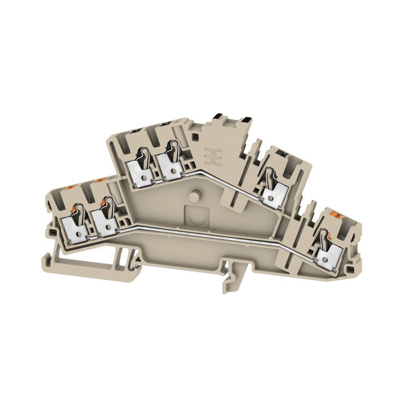 Weidmüller - Durchgangs-Reihenklemme Klemme A2T 2.5 3C FT BK-FT PUSH IN, 2.5 mm² − 50 Stück