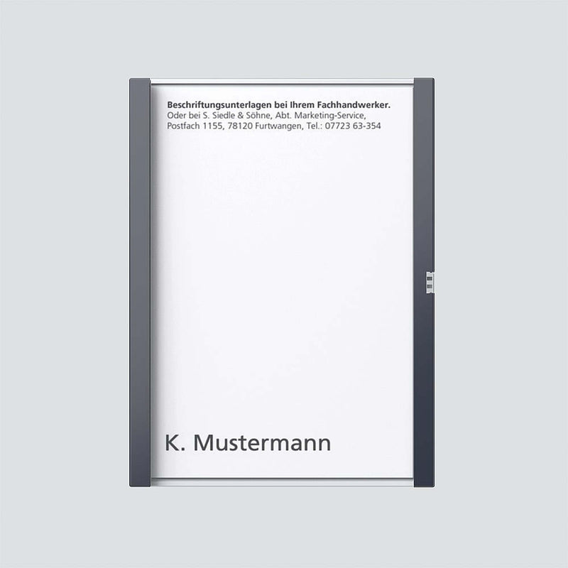Siedle&Söhne - Zubehör/Ersatzteile für Türkommunikation Namensschild kpl. 210007068-00 Anthrazitgrau