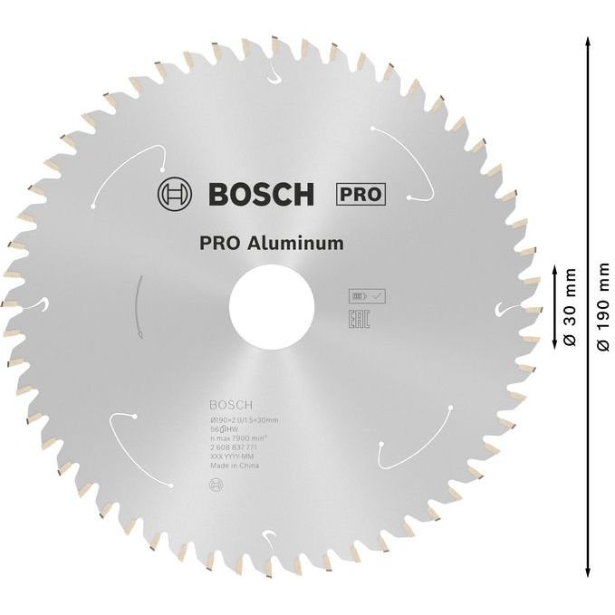 Bosch - Kreissägeblatt PRO Aluminium cordless 2608837771 Kreissägeblatt 190 x