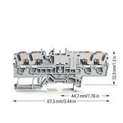 WAGO GmbH & Co. KG - Durchgangs-Reihenklemme 4-Leiter-Basisklemme 2202-1861 grau − 50 Stück