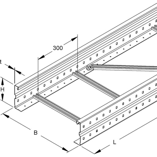 Niedax - Kabelleiter Weitspannkabelleiter WSL 150.400/3 150x400x3000mm − 3 Meter