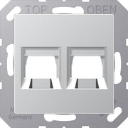 Jung - Einsatz/Abdeckung für Kommunikationstechnik Abdeckung 2-fach A 1569-25 WE AL f.MJ WE TE-connect