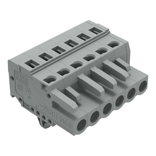 WAGO - Kabelsteckverbinder für Leiterplattensteckverbinder 1-Leiter-Federleiste 231-106/008-000 CAGECLAMP,2,5 mm²,gr − 50 Stück