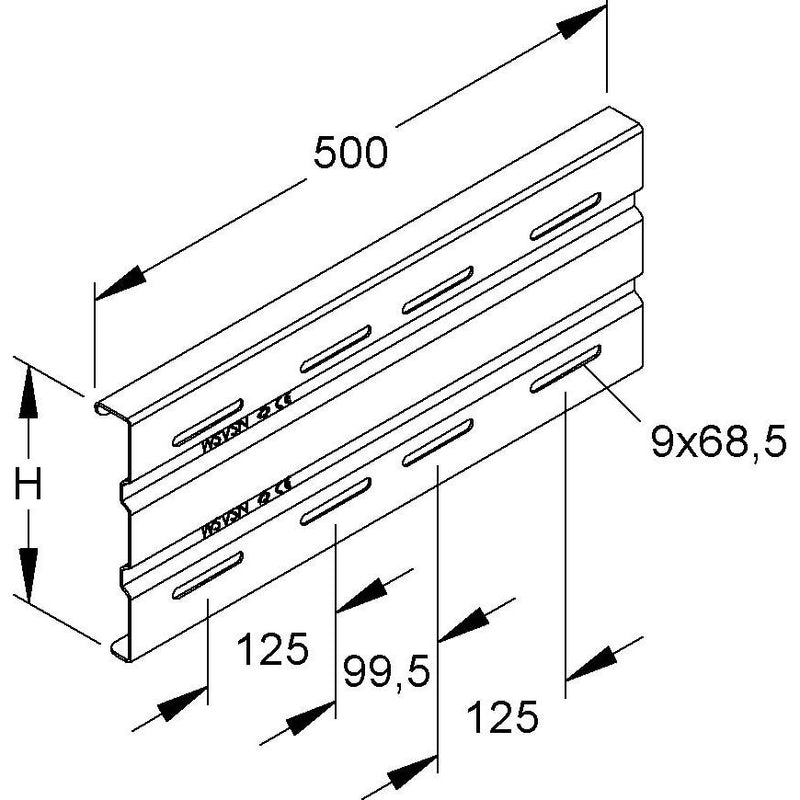 Niedax - Verbinder für Kabeltragsystem Stoßstellenverbinder WSVSN 200.500 S 201,5x500mm Stahl vz