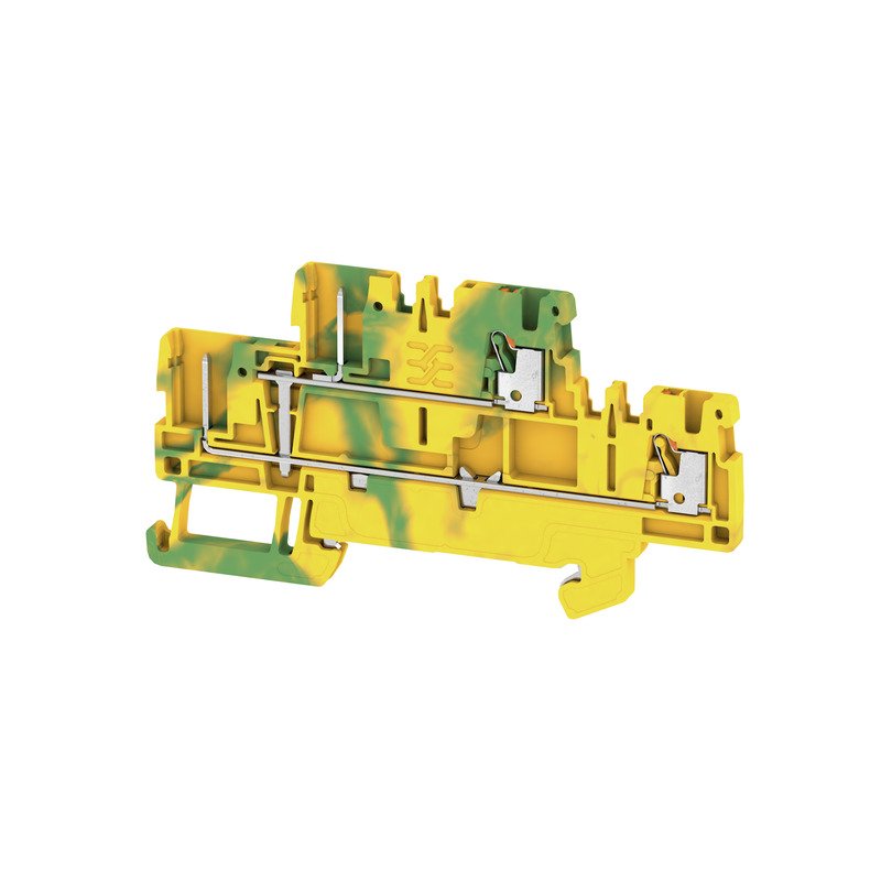 Weidmüller - Schutzleiter-Reihenklemme Klemme APGTB 1.5 2T PE 4C/2 PUSH IN, 1.5 mm² − 50 Stück