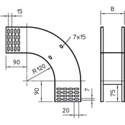 OBO Bettermann - Bogen für Kabelrinne Vertikalbogen RBV 110 F FS 90Grad fallend