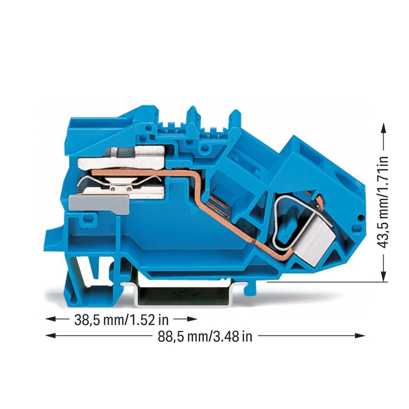 WAGO - Neutralleitertrenn-Reihenklemme Trennklemme 783-613 0,2-16mmq blau