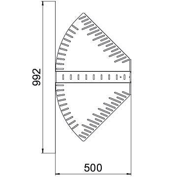 OBO Bettermann - Bogen für Kabelrinne Bogen, winkelverstellbar RB W 650 FT 60x500 tauchfeuerv