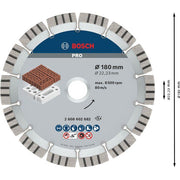 Bosch - Trenn-/Schleifscheibe Diamanttrennscheibe 2608602682 PRO Abrasive