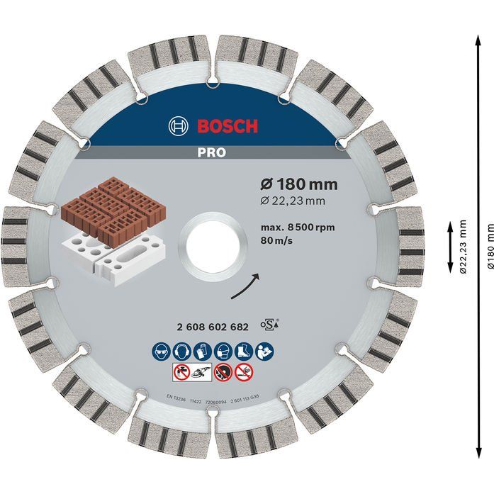 Bosch - Trenn-/Schleifscheibe Diamanttrennscheibe 2608602682 PRO Abrasive